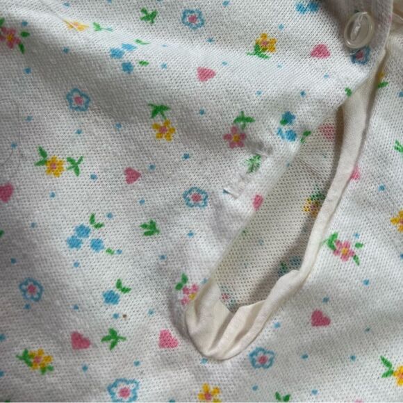 TWO Vintage 1960s 1970s Carters Pleated Ruffle Mock Neck Floral Blouses - Picture 13 of 15